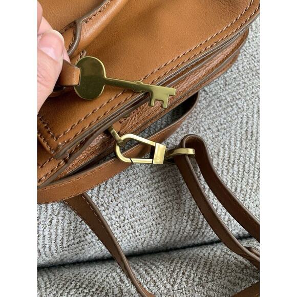 Fossil Ryder Brown Cowhide Leather Double Handles Satchel/Crossbody/Shoulder Bag - Picture 13 of 13